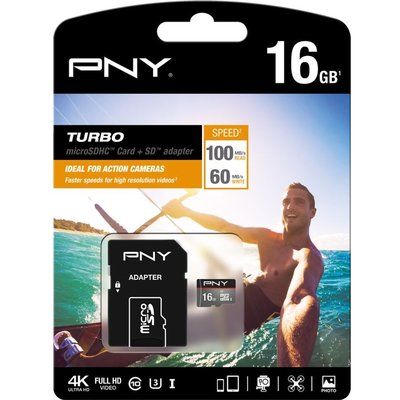 Pny Turbo Performance Class 10 microSD Memory Card - 16 GB