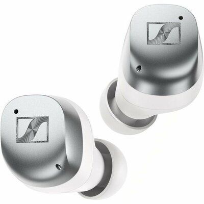 Sennheiser Momentum MTW4 Wireless Bluetooth Noise-Cancelling Sports Earbuds - White & Silver