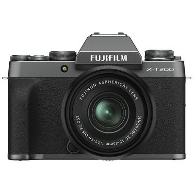 Fujifilm X-T200 Mirrorless Camera with FUJINON XC 15-45 mm f/3.5-5.6 OIS PZ Lens - Dark Silver