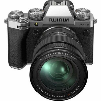 Fujifilm X-T5 Mirrorless Camera with FUJINON XF 16-80 mm f/4 R OIS WR Lens - Silver