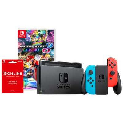 Nintendo Switch 1.1 Console with Joy-Con Controllers + Mario Kart 8 Deluxe