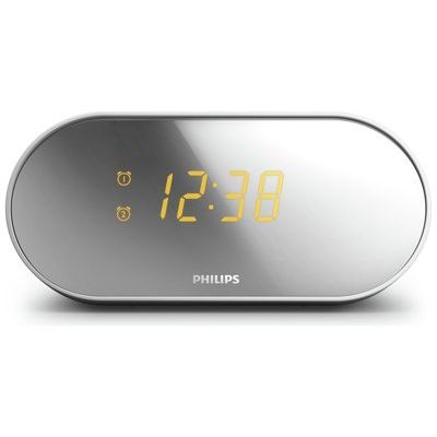 Philips AJ2000 FM Clock Radio - Silver