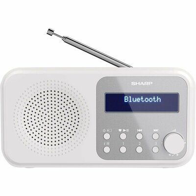 Sharp Tokyo DR-P420 Portable DAB Bluetooth Clock Radio - Snowy White 