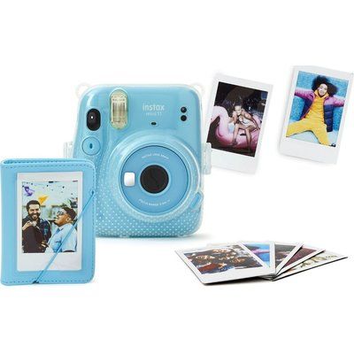 Instax mini 11 Instant Camera with Mini Film Pack & Clear Case Bundle - Sky Blue 