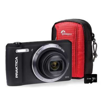 PRAKTICA Luxmedia Z212 Camera Kit inc 32GB MicroSD Card & Case - Black