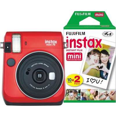 Fujifilm Instax Mini 70 Instant Camera including 30 Shots - Red