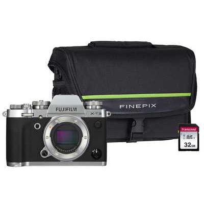 Fujifilm X-T3 Mirrorless Camera with 32GB SD Card & FinePix System Bag - Silver