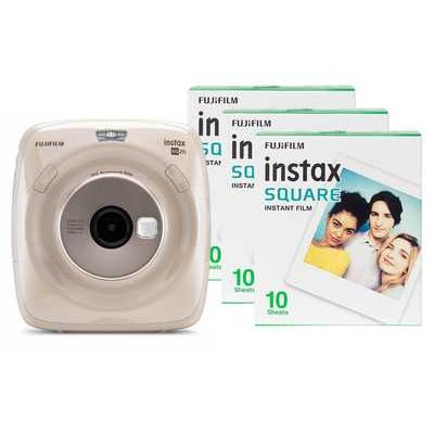 Fujifilm Instax Square SQ20 Hybrid Instant Camera including 30 Shots - Beige