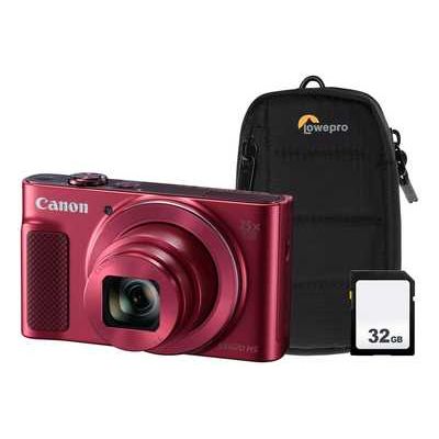 Canon PowerShot SX620 HS Superzoom Compact Camera with 32 GB SDHC Class 10 Card & Case - Red