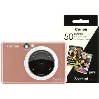 Canon Zoemini S 2-in-1 Instant Camera Printer & App inc 60 Prints - Rose Gold