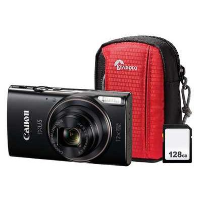 Canon IXUS 285 HS Black Camera Kit inc 128GB SD Card and Case