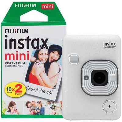 Fujifilm Instax Mini LiPlay Hybrid Instant Camera including 20 Shots - Stone White