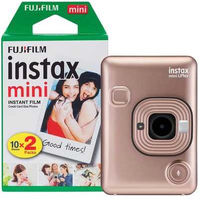 Fujifilm Instax Mini LiPlay Hybrid Instant Camera including 20 Shots - Blush Gold