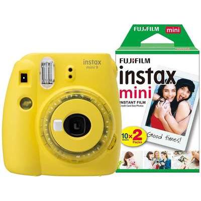 Fujifilm Instax Mini 9 Instant Camera including 30 Shots - Clear Yellow