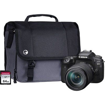 Canon EOS 90D DSLR Camera with EF-S 18-135 mm f/3.5-5.6 IS STM Lens, 64 GB SD Card & Bag Bundle