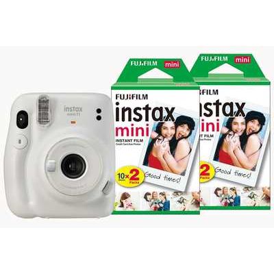 Fujifilm Instax Mini 11 Instant Camera including 40 Shots - Ice White