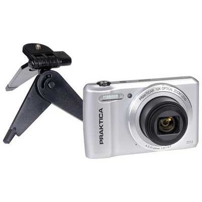 PRAKTICA Luxmedia Z212 Camera Silver + FREE Universal Pocket Sized Deskto Tripod