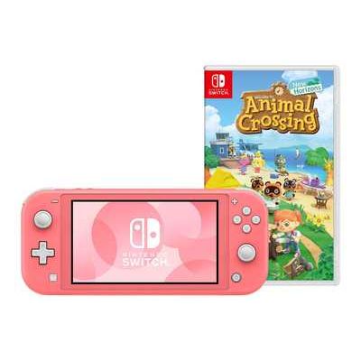 Nintendo Switch Lite Coral Gaming Console inc Animal Crossing Game