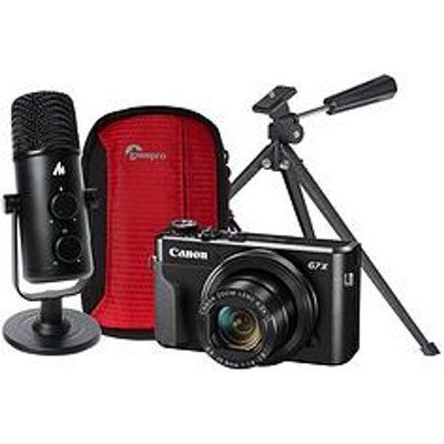 Canon Powershot G7X MKII Vlogger Kit Inc Camera, Studio Desktop Microphone, Case and Tripod