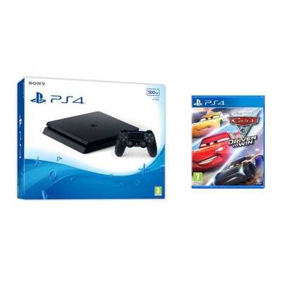 Sony PlayStation 4 500GB Jet Black Console with Cars 3: Driven To Win