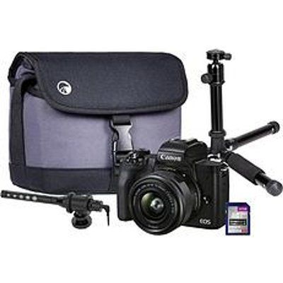 Canon EOS M50 MKII Vlogger Kit Inc 15-45Mm Lens, On-Camera Shotgun Microphone, Tripod, 32GB SD Card & Case - Black