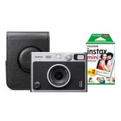 Fujifilm Instax Mini Evo Hybrid Instant Camera with 20 Shots & Case - Black