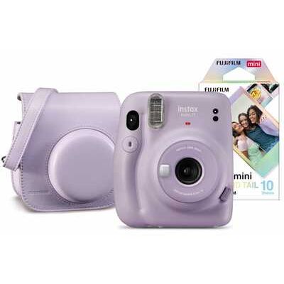 Fujifilm Instax Mini 11 Instant Camera with 10 Shot Mermaid Tail Film & Case - Lilac Purple
