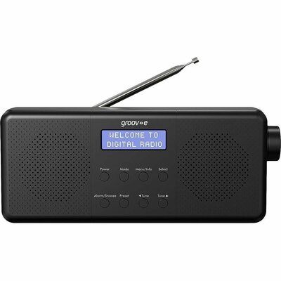 GROOV-E Vienna Portable DAB/FM Bluetooth Clock Radio - Black 