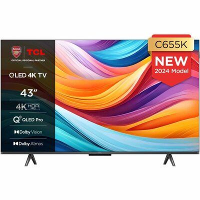 TCL 43C655K 43" 4K Ultra HD QLED PRO Smart TV