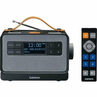 Lenco Senior PDR-065 Portable DAB Smart Bluetooth Clock Radio - Black