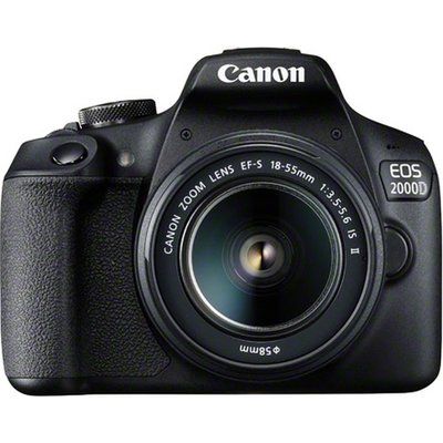 Canon EOS 2000D SLR Camera inc EF-S 18-55mm IS II Lens Kit - Black