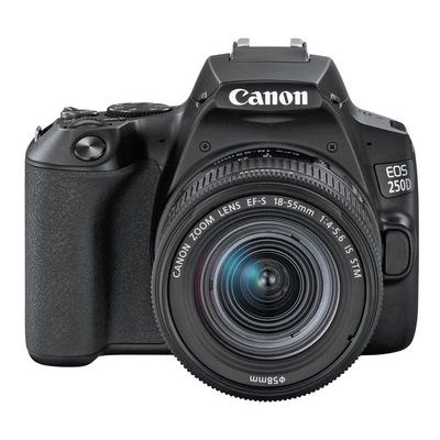 Canon EOS 250D DSLR Camera Body with 18-55mm IS Lens - Black
