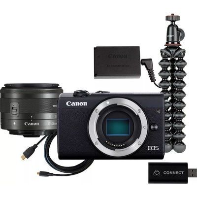 Canon EOS M200 Mirrorless Camera with EF-M 15-45 mm f/3.5-6.3 IS STM Lens Live Streaming Kit