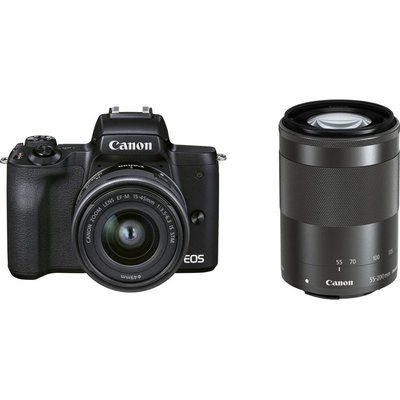 Canon EOS M50 Mark II Mirrorless Camera with EF-M 15-45 mm f/3.5-6.3 IS STM & 55-200 mm f/4.5-6.3 IS STM Lens
