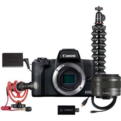 Canon EOS M50 Mark II Mirrorless Camera Live Streaming Kit with EF-M 15-45 mm f/3.5-6.3 IS STM Lens