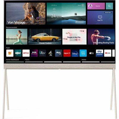 LG 55" Objet Collection Posé 55LX1Q6LA Smart 4K Ultra HD HDR OLED TV with Google Assistant & Amazon Alexa - Beige 