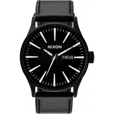 Mens Nixon The Sentry Leather Watch A105-000