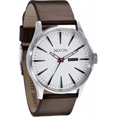 Mens Nixon The Sentry Leather Watch A105-100