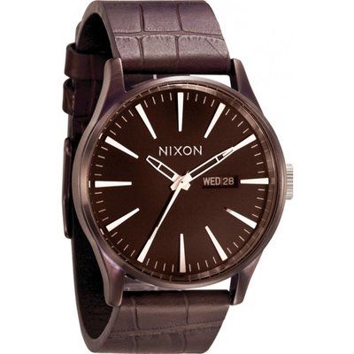 Mens Nixon The Sentry Leather Watch A105-1471