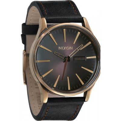 Mens Nixon The Sentry Leather Watch A105-581