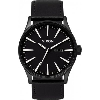 Mens Nixon The Sentry Leather Watch A105-005
