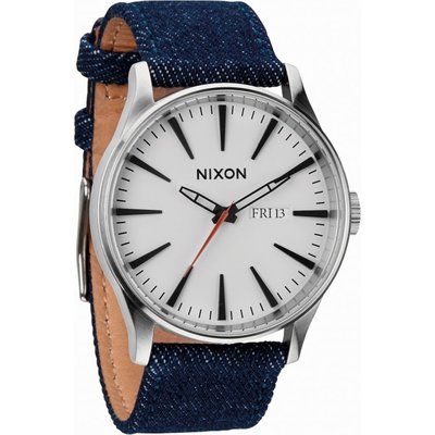 Mens Nixon The Sentry Leather Watch A105-1540