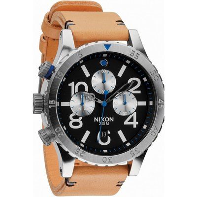 Men's Nixon The 48-20 Chrono Leather Chronograph Watch A363-1602