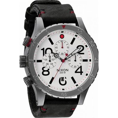 Men's Nixon The 48-20 Chrono Leather Chronograph Watch A363-486