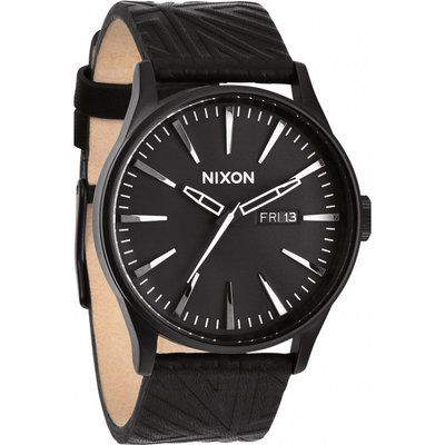 Mens Nixon The Sentry Leather Watch A105-1617
