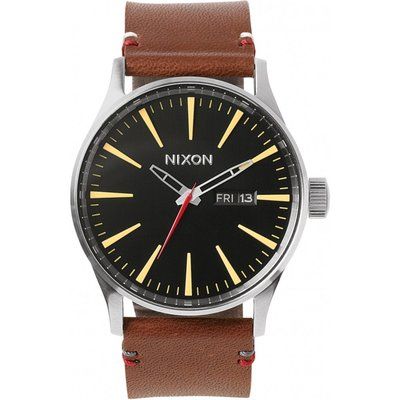 Mens Nixon The Sentry Leather Watch A105-019