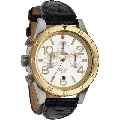 Men's Nixon The 48-20 Chrono Leather Chronograph Watch A363-1884