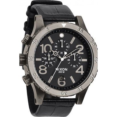 Men's Nixon The 48-20 Chrono Leather Chronograph Watch A363-1886
