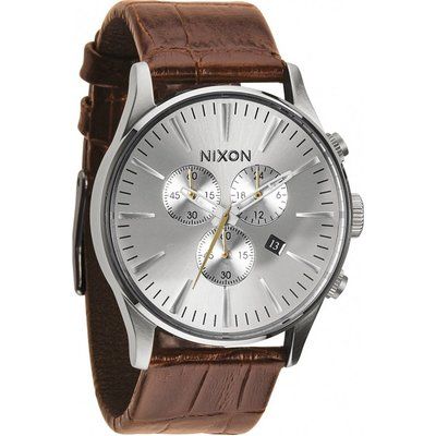 Men's Nixon The Sentry Chrono Leather Chronograph Watch A405-1888