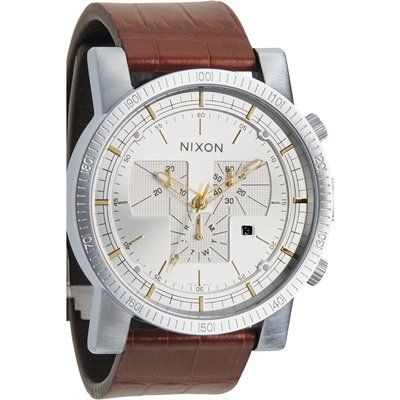 Mens Nixon The Magnacon Leather II Chronograph Watch A458-1887